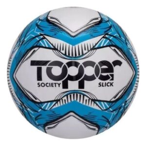 Bola Futebol Society Ótimo Custo Beneficio Peso Ideal Top Cor Azul