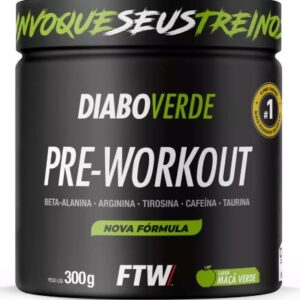 Suplemento Em Pó Pre Treino Pre Workout 300g Sabor Maça Verde FTW - DIABO VERDE