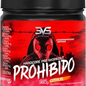 PROHIBIDO PRÉ TREINO 360g - Sabor: Citrus - A Combinação Perfeita de 8 Ingredientes que proporcionam energia do início ao fim do seu Treino