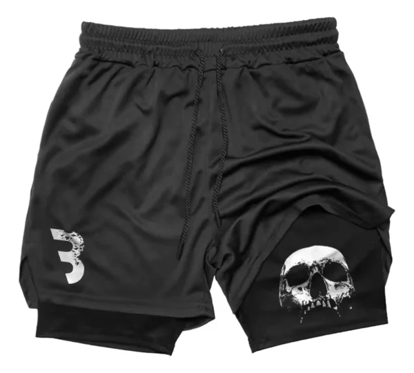 Short Duplo Proteção Uv Compressão Bermuda Treino Corrida