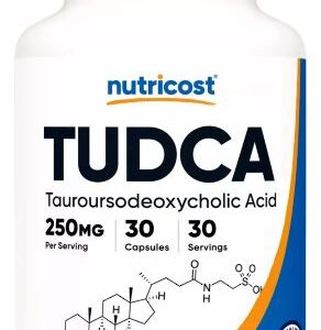 Suplemento Nutricost Tuca 250mg 30 Cápsulas Tauroursodeoxyc