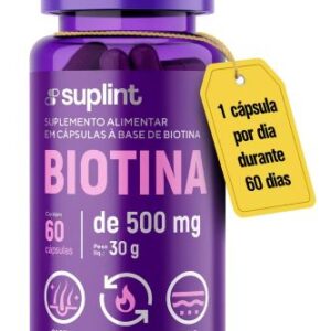 Biotina 45 Mcg Para Cabelo E Pele 60 Cápsulas Sabor Sem Sabor