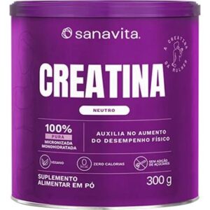 Creatina 100% Pura Monohidratada Sanavita 300g Sem Sabor