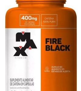 Pote Termogênico Fire Black 60 Cáps Max Titanium Sem sabor