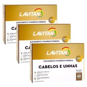 Kit 3x Lavitan Hair C/60 Cáps Vitamina Força Cabelos E Unhas