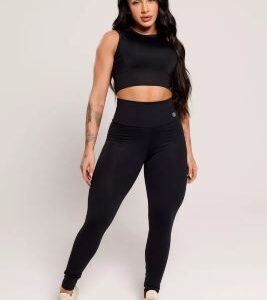 Conjunto Fitness Zero Transparência Legging E Cropped Health