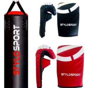 Saco De Pancada Profissional 120 Cm+ 2 Luvas Bate Saco Stylo Cor 1 Adulto Vm. 1 Infantil Pt