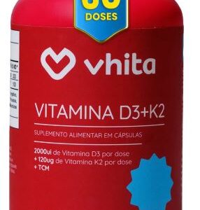 Vitamina D3 2000ui com K2MK7 - Suplemento alimentar em cápsulas com 60 doses Vhita