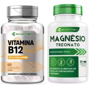 Suplemento Alimentar em Cápsulas Metilcobalamina + Treonato 500mg 120cp Sabor Sem Sabor