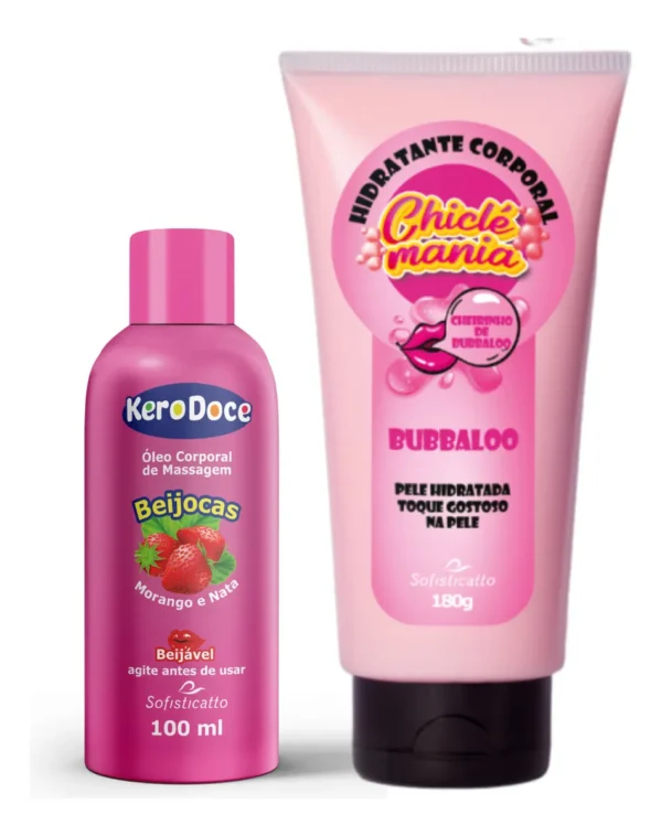 Hidratante Corpo Chiclé Mania + Oleo Beijável Kero Doce Fragrância Babbaloo
