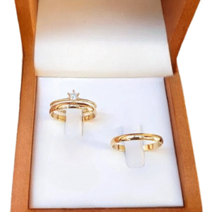 Par de alianças tungstênio 4mm banhada em ouro 18k