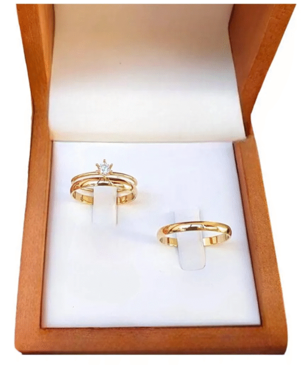 Par de alianças tungstênio 4mm banhada em ouro 18k