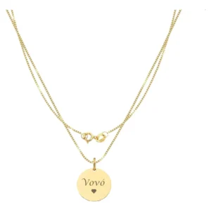 Colar Feminino Escrito Vovó Ouro 18k
