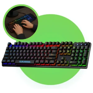 Teclado Gamer Semi Mecânico Rgb Led Iluminado Abnt2 Usb Para Pc Xbox Ps5 Ps4 Jogos Preto Idioma Português